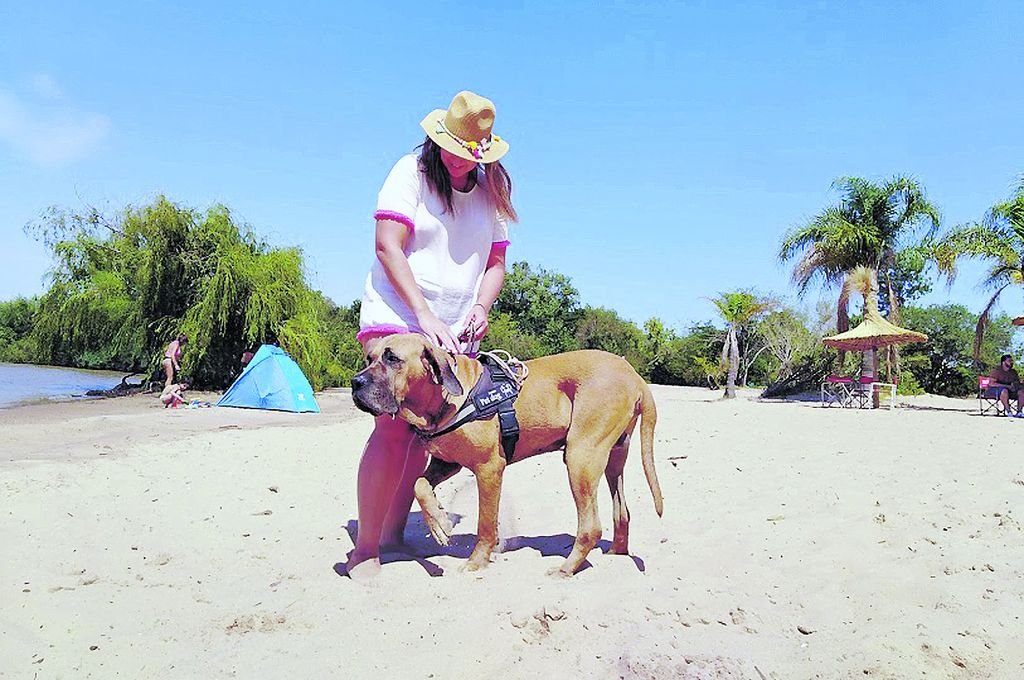 Una playa apta para mascotas sobre el ro Uruguay