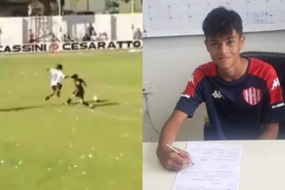 El pibe de 13 años, autor de un gol que se hizo viral, ya es de jugador de Unión