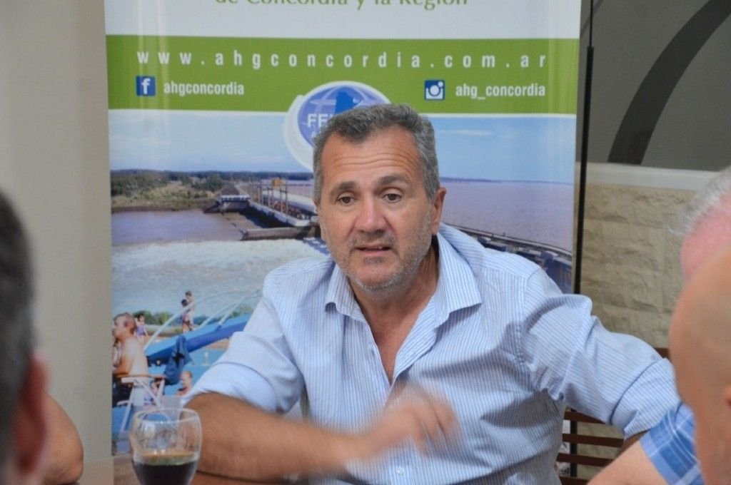 Gustavo Brandt, titular de la Asociación Hotelera y Gastronómica de Concordia. 