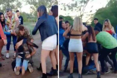 Video: brutal pelea de mujeres en Melincué Viral