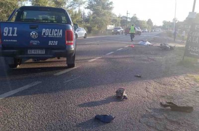 Rincón: falleció un motociclista tras chocar en la Ruta 1