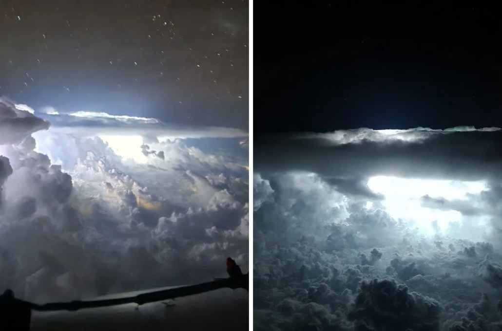 La tormenta desde el cielo. Foto:Gentileza: @A4Kike.