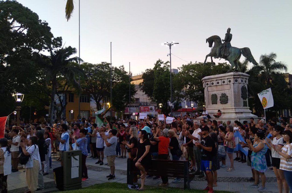 La manifestación tuvo lugar en la plaza 25 de Mayo Foto:Belén Fedullo
