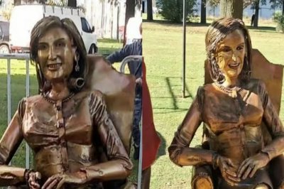 Con retoques, reinstalan la estatua de Mirtha Legrand