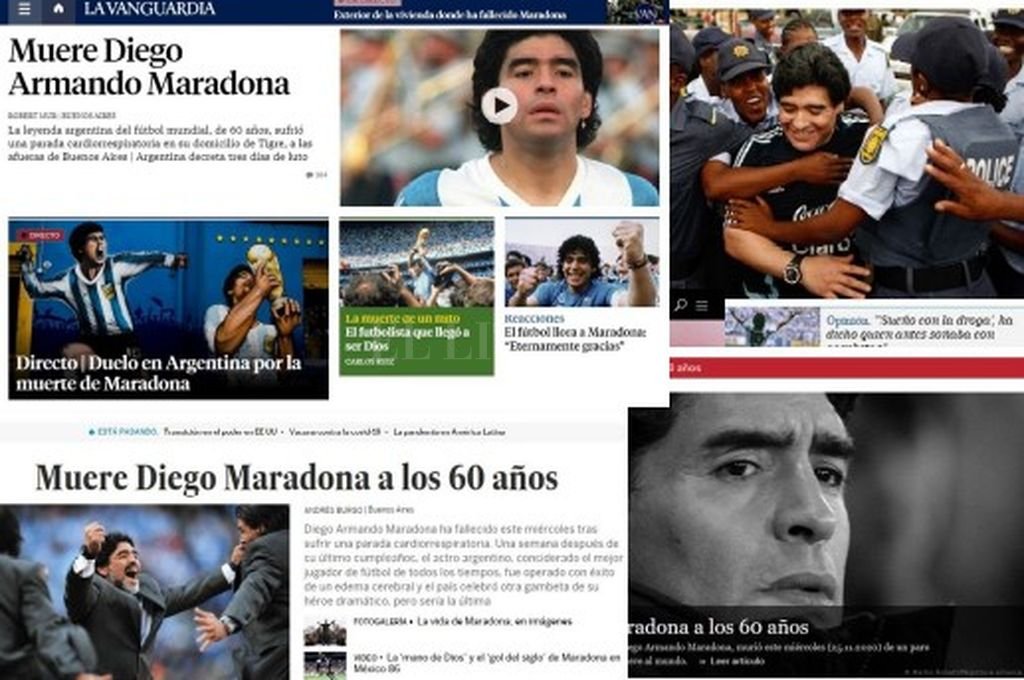Los medios internacionales se hacen eco de la muerte de Diego Armando Maradona