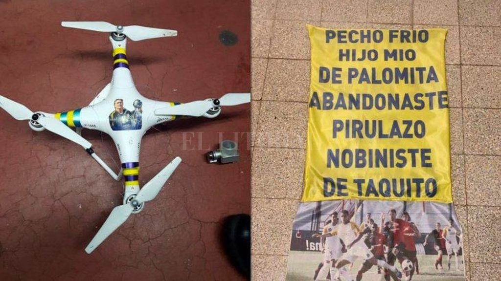 Así quedó el dron de Rosario Central