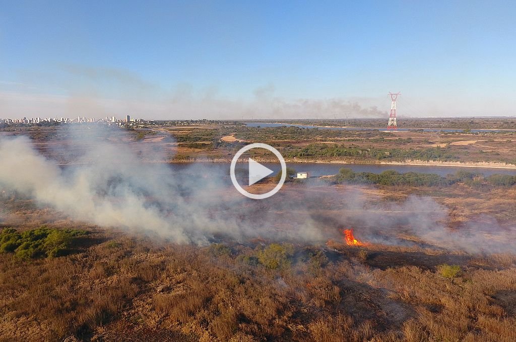 Video: así se ven las quemas en Santo Tomé desde el drone de El Litoral