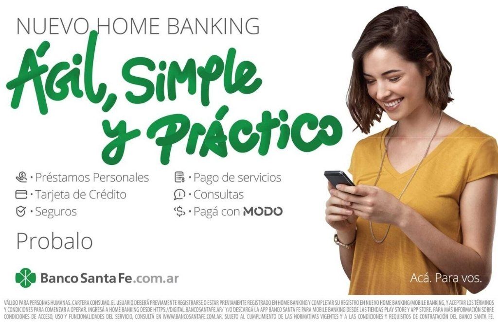 «Ágil, simple y práctico»: el Banco Santa Fe presentó su nuevo home banking