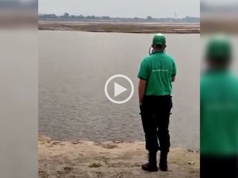 Advertencia de un inspector municipal a imprudentes que paseaban por el lecho de la Setúbal