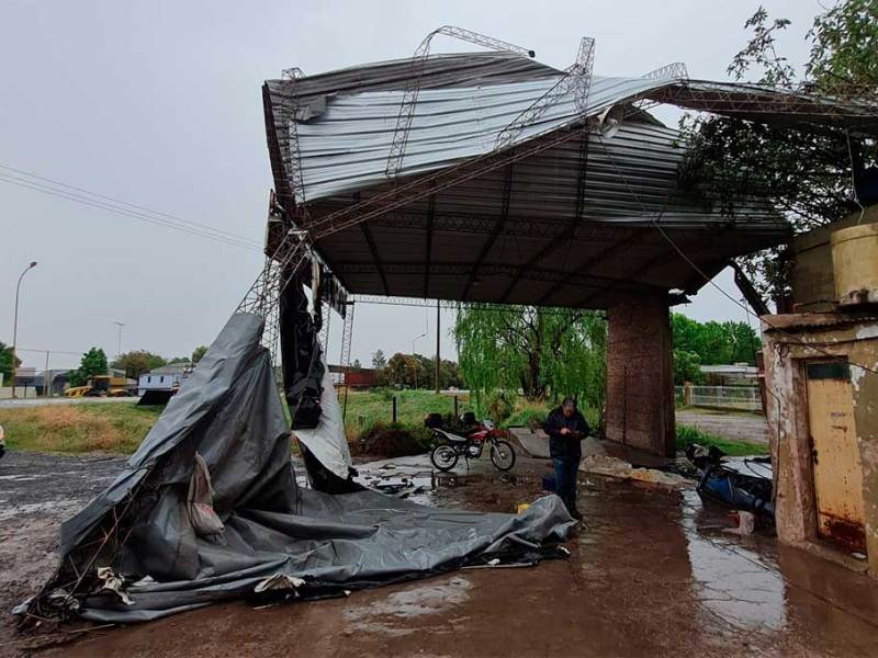 Un fuerte temporal provocó daños en San Justo