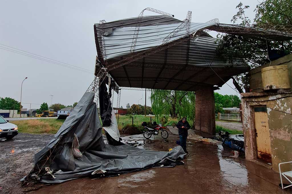 Un fuerte temporal provocó daños en San Justo