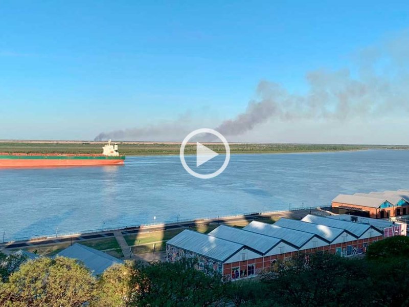 Video: impactantes imágenes del fuego en las islas del Delta del Paraná