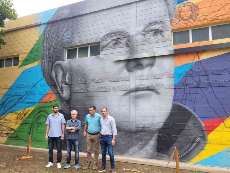 Casilda: descubrieron un mural en homenaje a Horacio Pagani