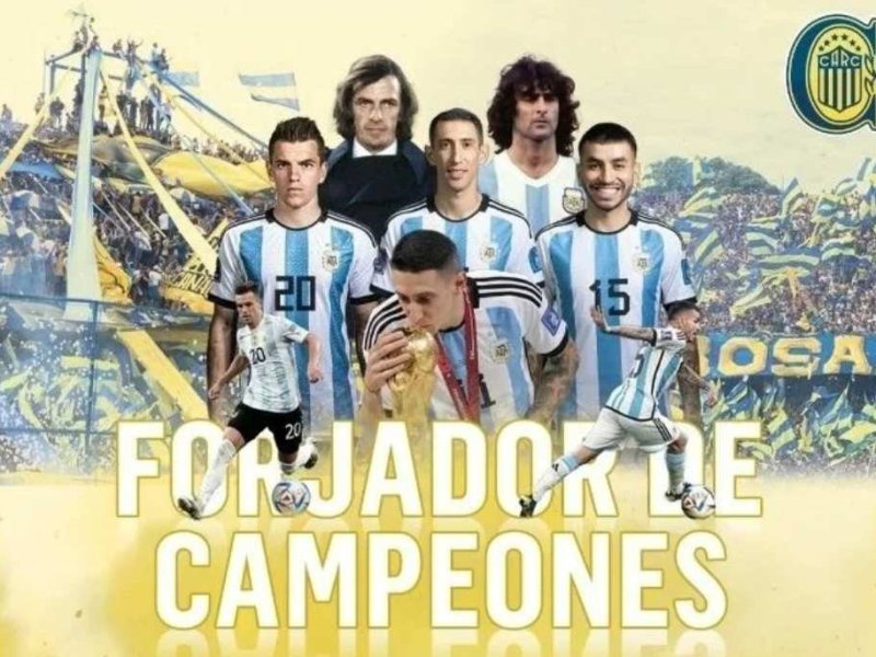 Rosario Central cerró el año con la inauguración de un cartel gigante en homenaje a sus campeones del mundo
