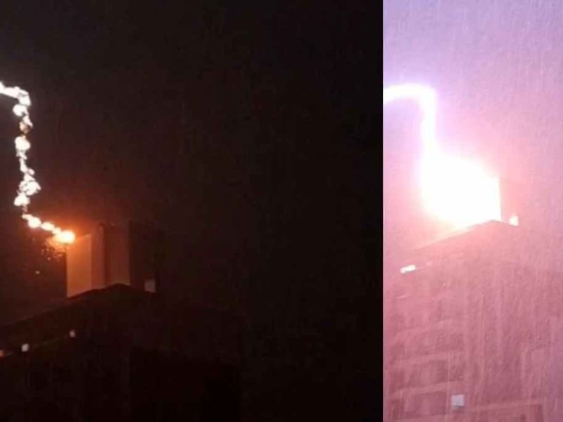 Santa Fe: cayó un rayo sobre un edificio en plena tormenta eléctrica