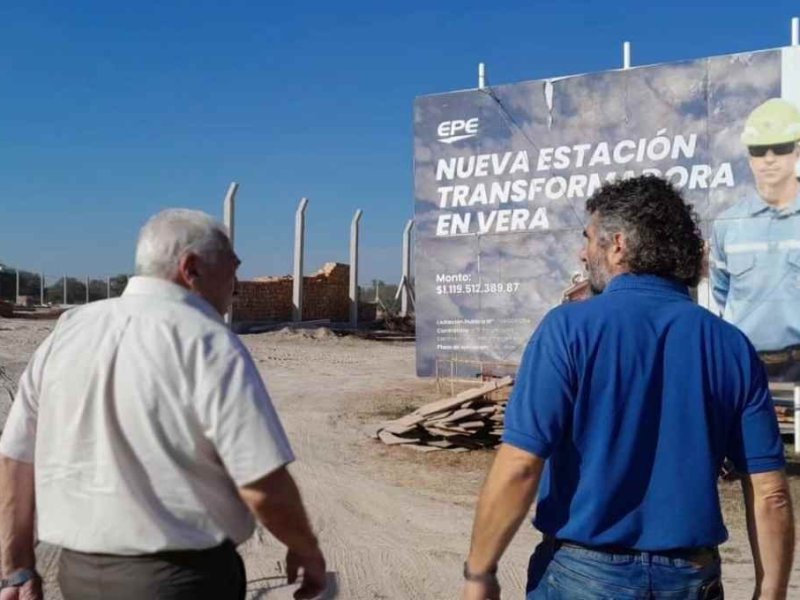 Sosa y Caussi recorrieron la obra de la nueva Estación Transformadora