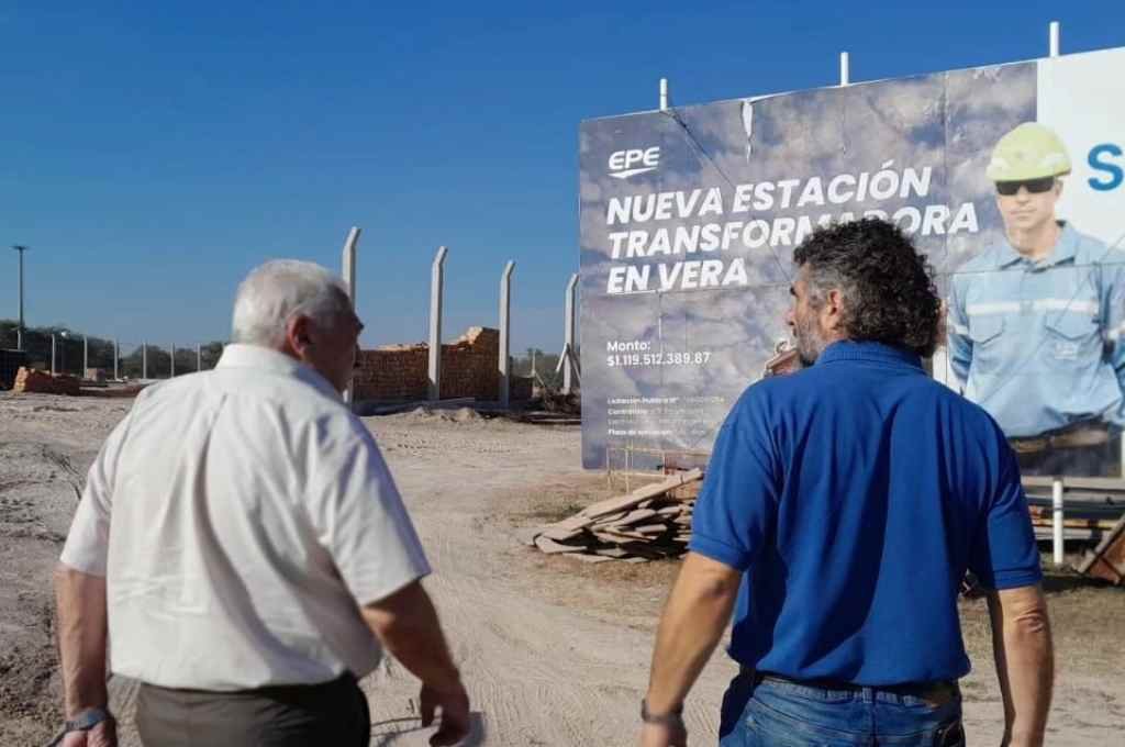 Sosa y Caussi recorrieron la obra de la nueva Estación Transformadora