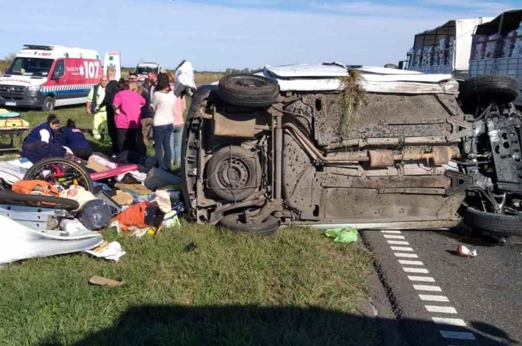 Un vuelco en la autopista dejó a dos mujeres lesionadas