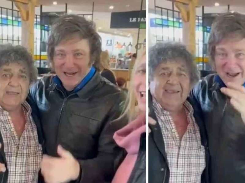 El candidato Milei se encontró con Los Palmeras y cantó Soy Sabalero