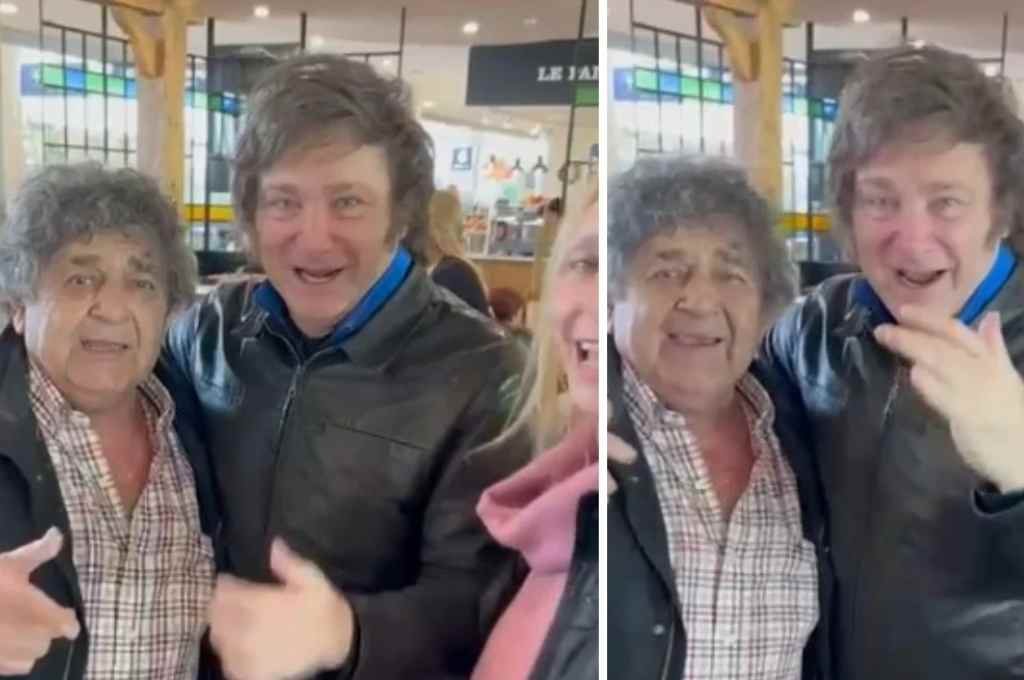 El candidato Milei se encontró con Los Palmeras y cantó Soy Sabalero