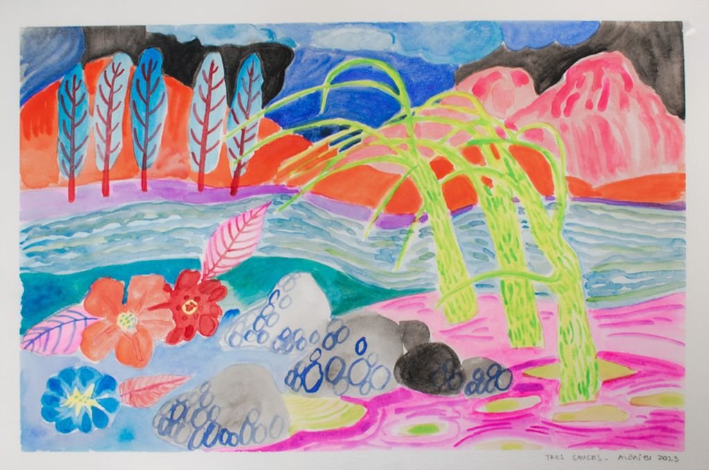 Dibujos con recuerdos y escenas íntimas de acuarela