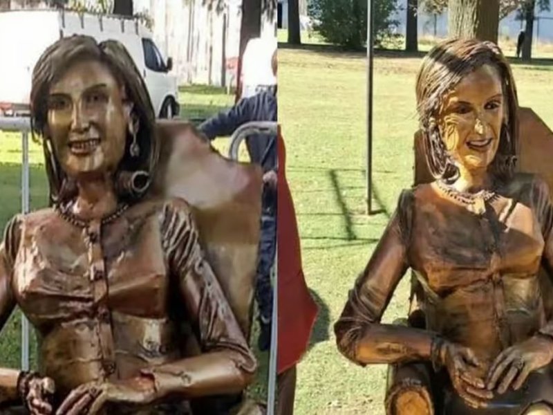 Con retoques, reinstalan la estatua de Mirtha Legrand