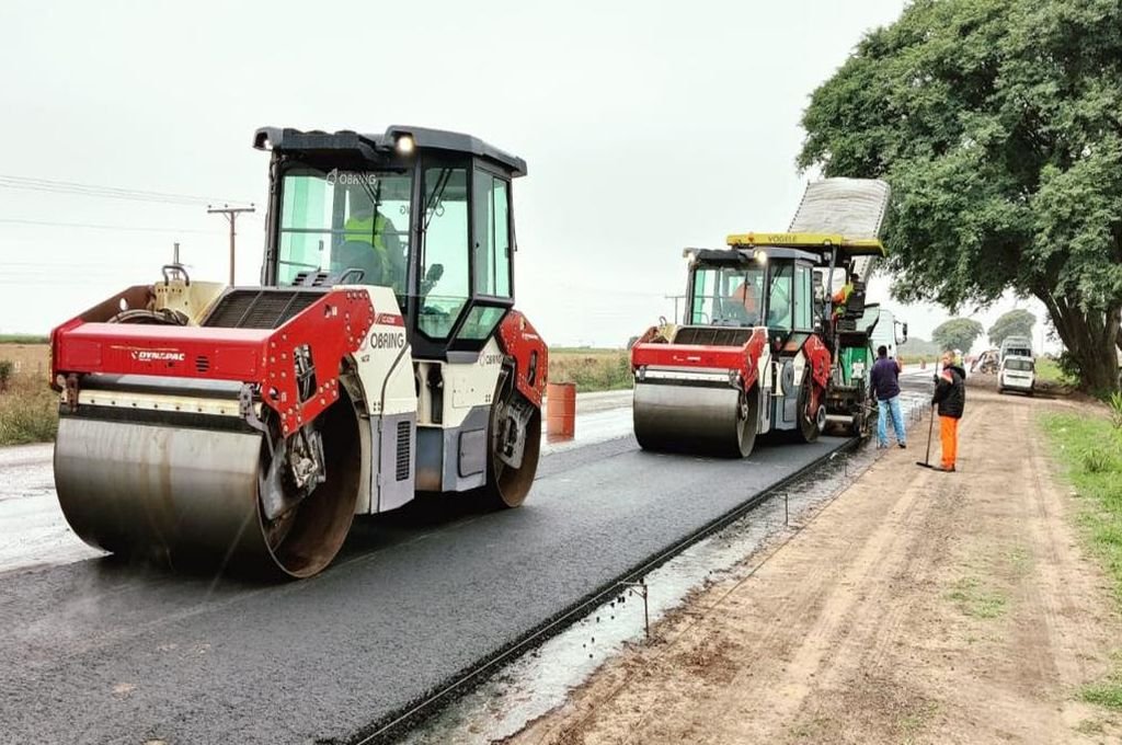 Etapa final: en la repavimentación de la Ruta 80