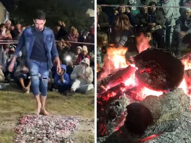 Caminar sobre las brasas, cumplir una promesa: una tradición que se sostiene en Reconquista