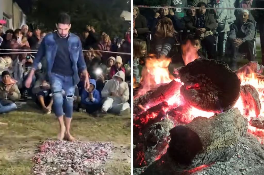 Caminar sobre las brasas, cumplir una promesa: una tradición que se sostiene en Reconquista