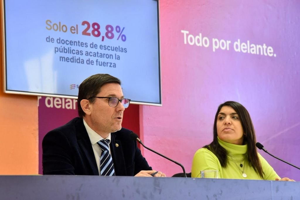 Goity celebró que, pese al paro, «más de 40.000 docentes concurrieron a las escuelas»