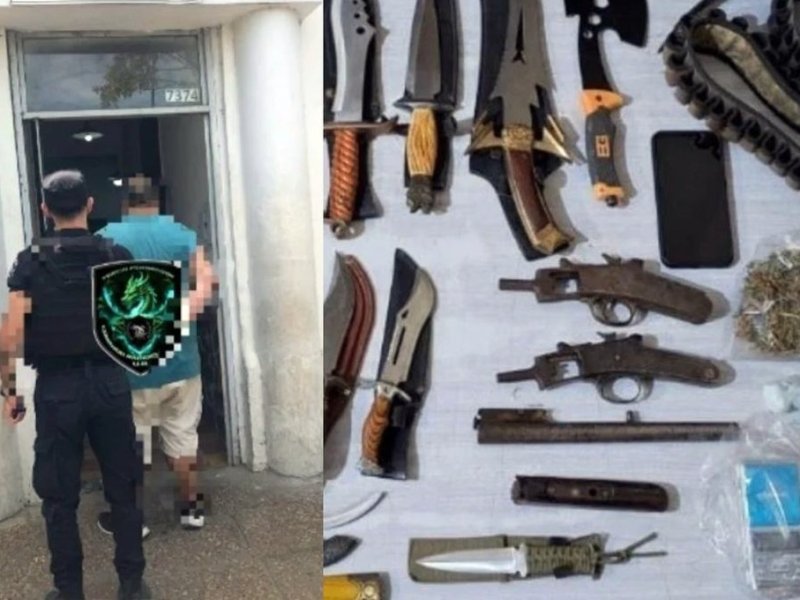 Lo encontraron con armas, drogas y una mujer secuestrada en su casa: quedó detenido