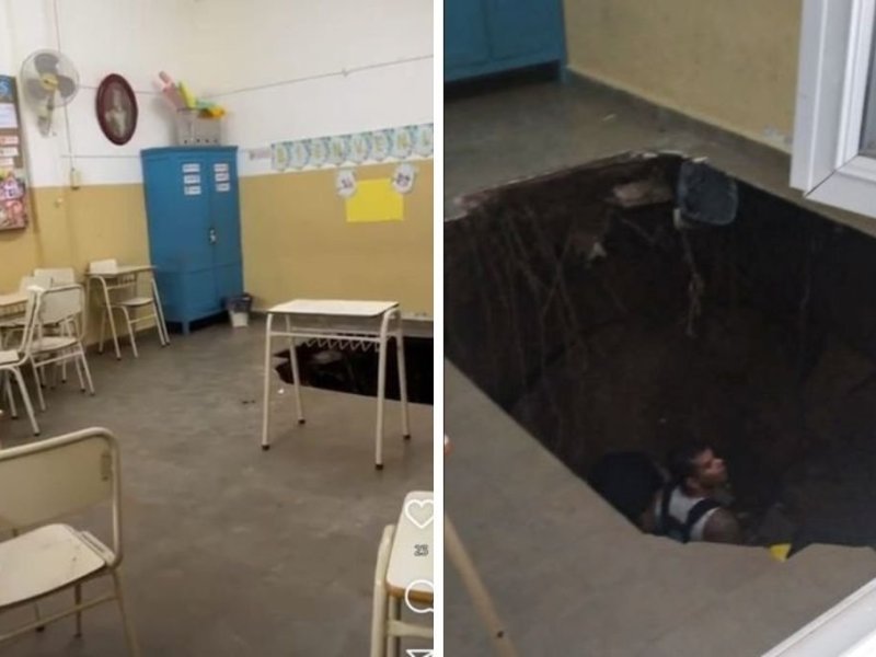 Susto en un colegio de Sunchales: colapsó el piso de un aula