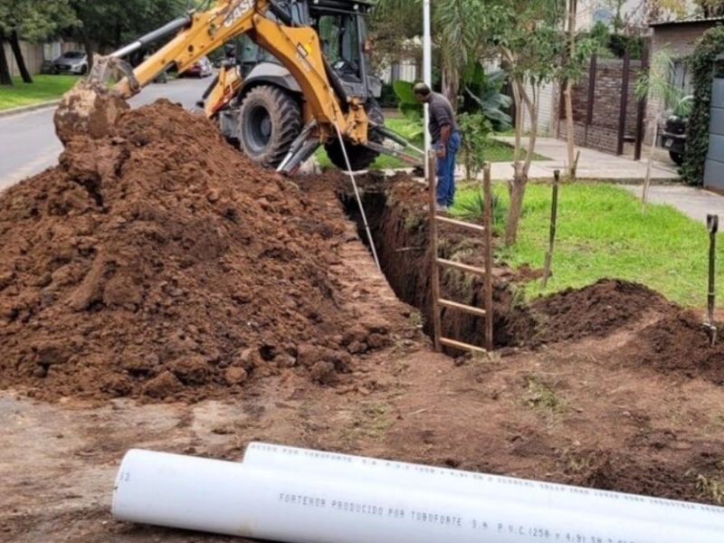 San Lorenzo avanza en una obra clave para extender el servicio de cloacas
