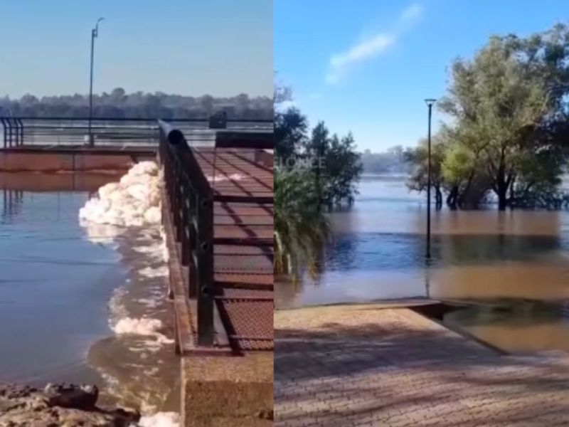 Concordia: el río Uruguay alcanzó los 9,82 metros y avanza el agua sobre la costanera