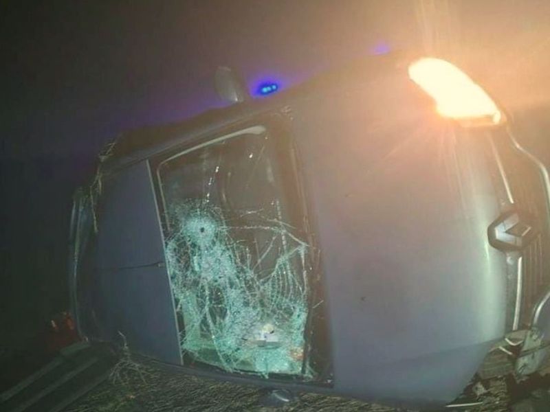 Vuelco de un auto en ruta 6, por esquivar un carpincho