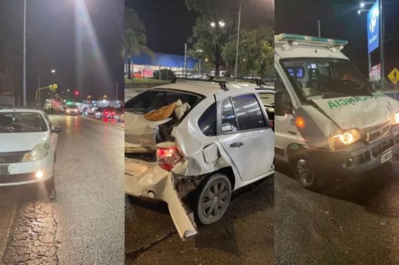 Choque entre un auto y una ambulancia en Concordia: un niño y dos mujeres resultaron heridos