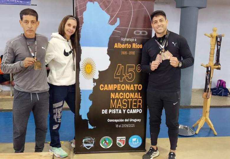 Atletismo: títulos nacionales para Julio Cáceres, Marisol Tozzi y Sebastián Acevedo en Concepción del Uruguay