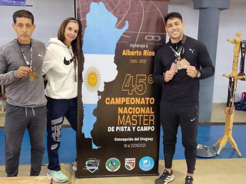 Atletismo: títulos nacionales para Julio Cáceres, Marisol Tozzi y Sebastián Acevedo en Concepción del Uruguay