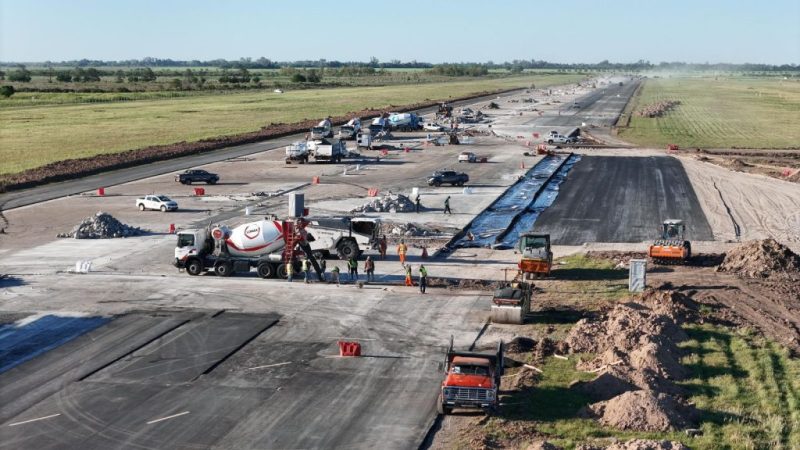 Así avanza la obra en la pista del Aeropuerto Internacional de Rosario