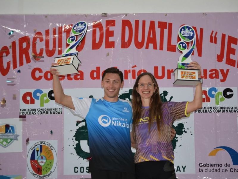 Dos concordienses se consagraron en el Circuito Provincial de Duatlón