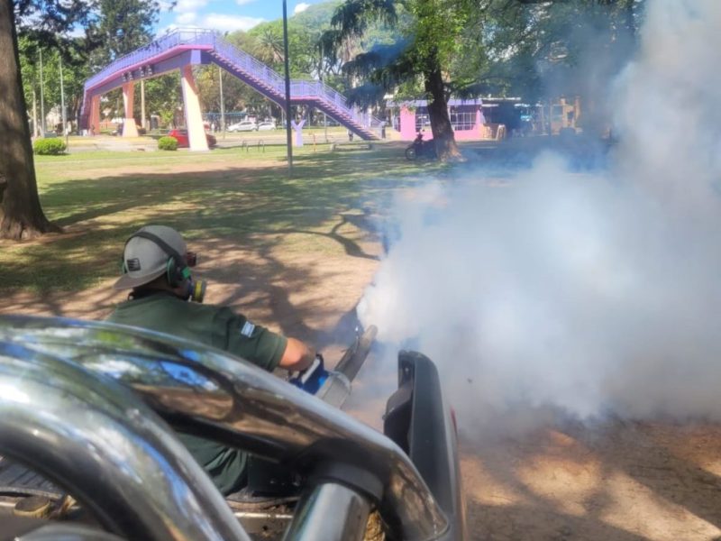 Rosario continúa con los operativos de fumigación en plazas y espacios verdes