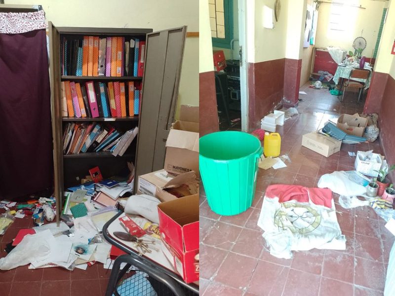 Vandalizaron y robaron dos aires en la escuela que fue cerrada por peligro de derrumbe en Malabrigo
