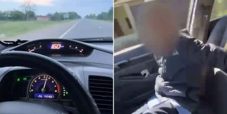 Demencial: inhabilitaron a un conductor en Tucumán por grabarse a 170 km/h con su hijo