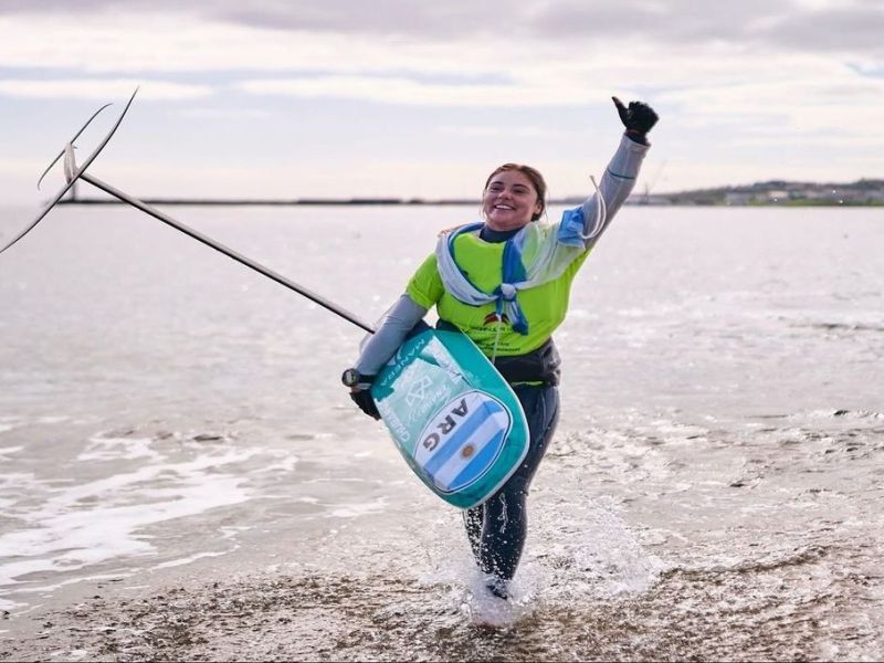 Bicampeona mundial de kitesurf, con sello entrerriano