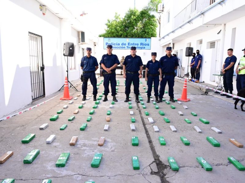 La Policía de Entre Ríos incautó más de 3 millones y casi 150 kilos de drogas