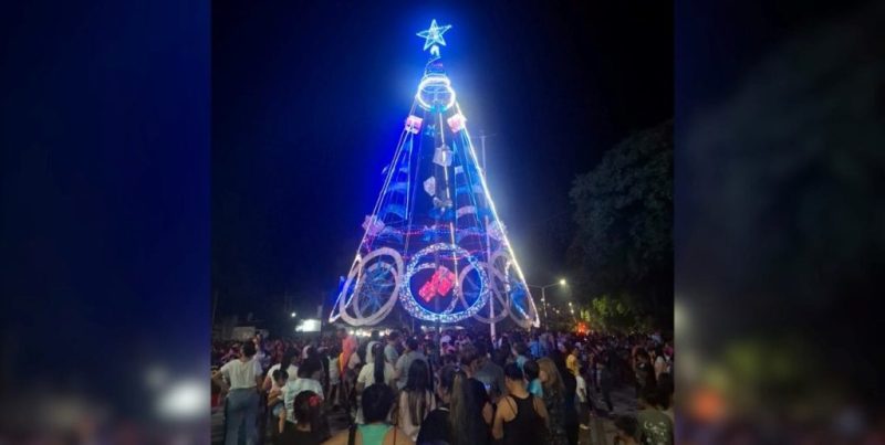 Multitudinario encendido del árbol navideño en San Javier