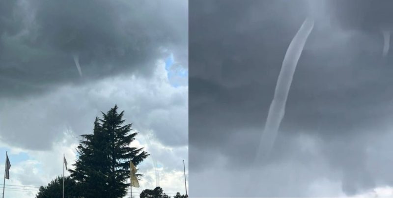 Registran una imponente tromba en Teodelina en medio del alerta meteorológico