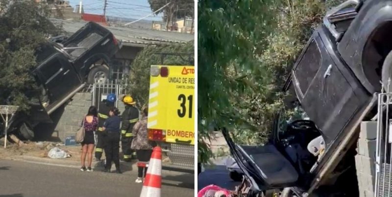 Despiste en Barrio Candioti: una camioneta terminó incrustada en la reja de una vivienda
