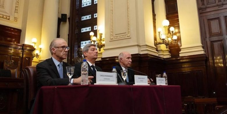Rosenkrantz y Lorenzetti encabezaron la presentación del proyecto de reglamento para concursos de magistrados en la Corte Suprema