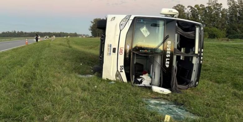 Al menos nueve heridos al volcar un colectivo en la Ruta Nacional 9